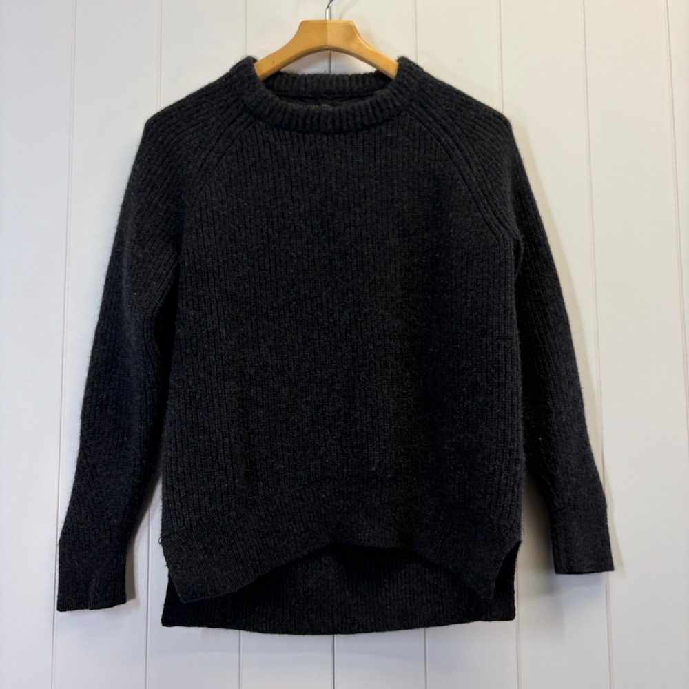 All Saints Preppy Chunky Ribbed Sweater Women Medium Wool Blend Dark Academia